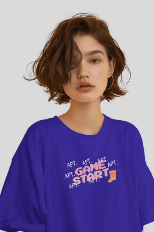 Women’s Game Start APT APT Oversized Premium Fabric Printed T-Shirt